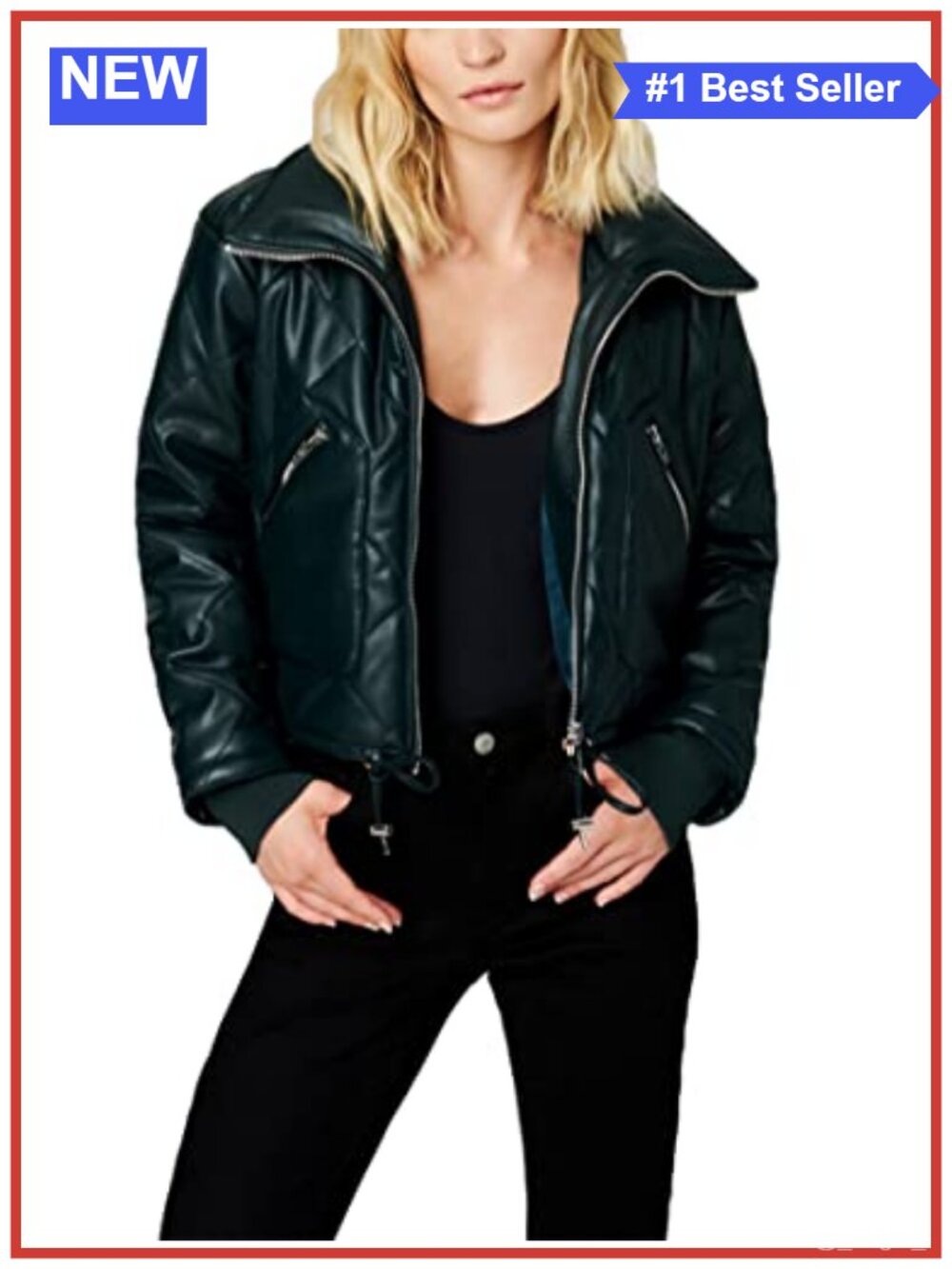 Vegan Leather Bomber Jacket Aviator Long Sleeve Band Collar Fall Casual